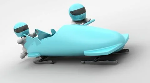 Two man bobsleigh Stock Illustration
