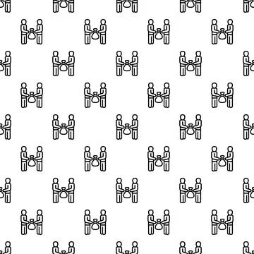 Two man bribery pattern seamless Stock Illustration