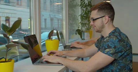 Two Man coding html and programming on screen laptop, development web, developer Stock Footage 137176087