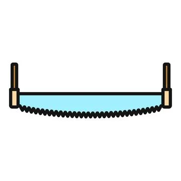 Two man crosscut saw flat vector illustration icon Stock Illustration