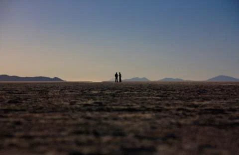 Two man in the desert Stock Photos
