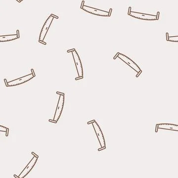 Two man forest saw line seamless pattern Illustrazione stock