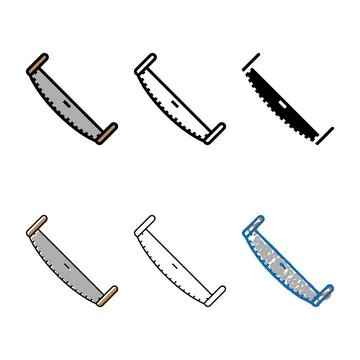 Two man forest simplified saw color icon vector Stock Illustration