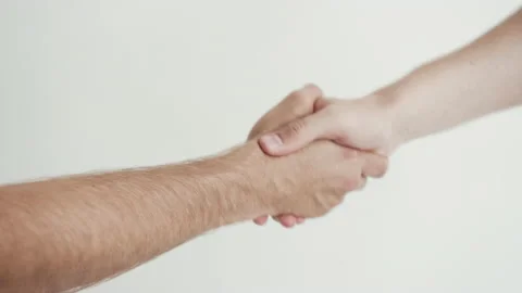 Two Man Friends Hand Shake Close up Shot Concept of Connection People 4k Stock Footage 164610166
