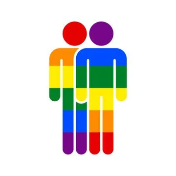 Two Man LGBT Movement Rainbow Flag Stock-Illustration