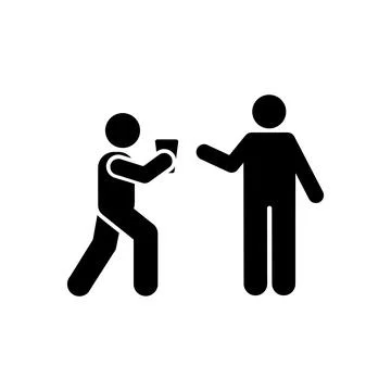 Two man old man icon. Simple glyph pictogram vector of volunteer icons for ui Stock Illustration