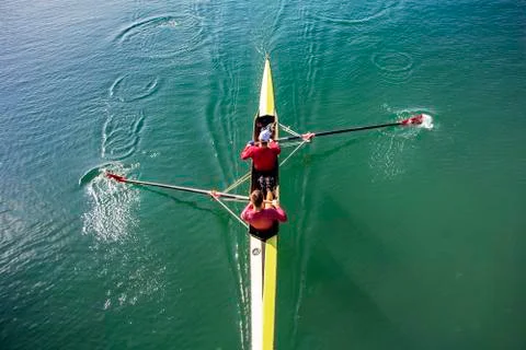 Two Man paddling Stock Photos