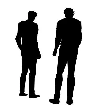 Two man silhouette Stock Illustration