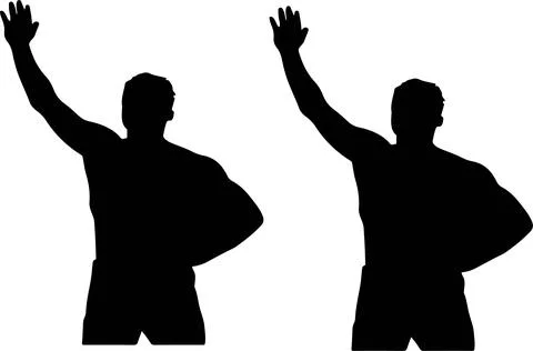 TWO MAN STANDING silhouette Illustrazione stock