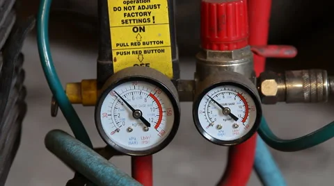 Two manometers compressor Stock Footage 65389767