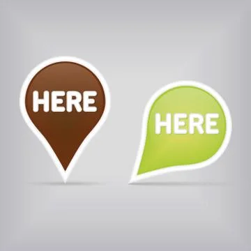 Two map signs - green and brown Stock Illustration