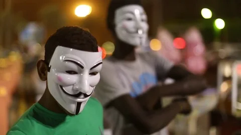 Two Masked Man In Martyr Square Libya Stock Footage 70224648