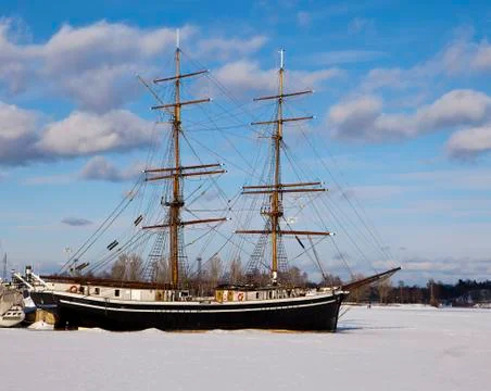 Two-masted sailing ship Stock Photos