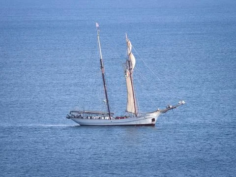 Two-masted ship on the Mediterranean Stock Photos