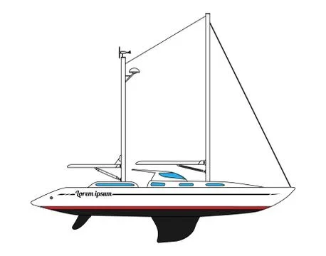Two-masted yacht Stock Illustration