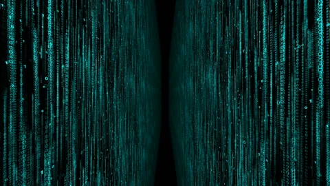 Two matrix walls with numbers 0 and 1 computer world of digital code background Stock-Footage 116352612
