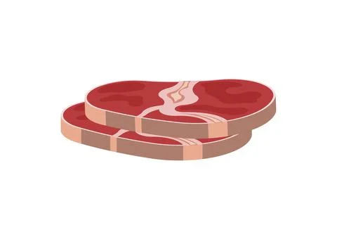 Two meat steaks isolated on a white background Stock Illustration