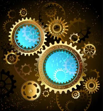 Two mechanical banner Stock Illustration