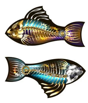 Two mechanical fish Stock Illustration