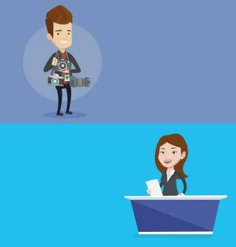 Two media banners with space for text Stock Illustration