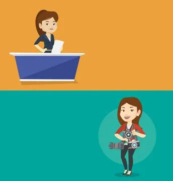 Two media banners with space for text Stock Illustration