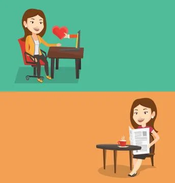 Two media banners with space for text Stock Illustration