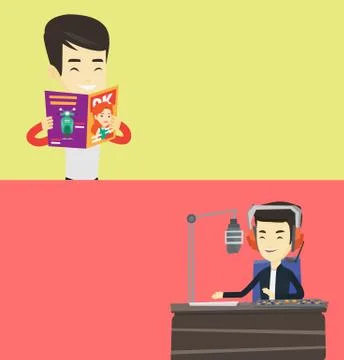 Two media banners with space for text. Stock Illustration