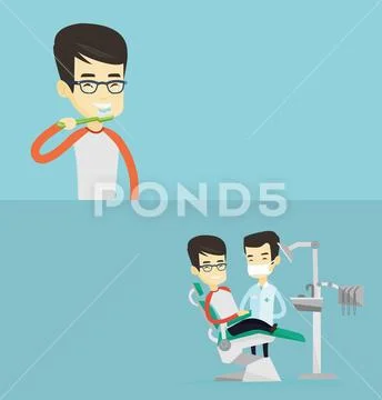 Two medical banners with space for text. Stock Illustration
