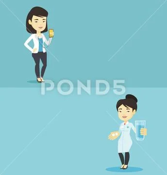 Two medical banners with space for text. Stock Illustration