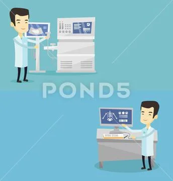 Two medical banners with space for text. Stock Illustration