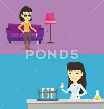 Two medical banners with space for text. Stock Illustration