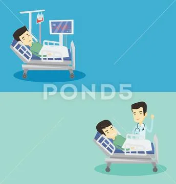 Two medical banners with space for text. Stock Illustration