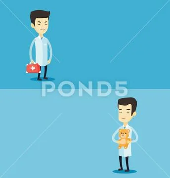 Two medical banners with space for text. Stock Illustration