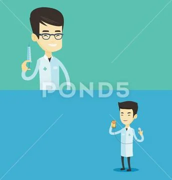 Two medical banners with space for text. Stock Illustration