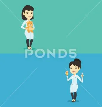 Two medical banners with space for text. Stock Illustration