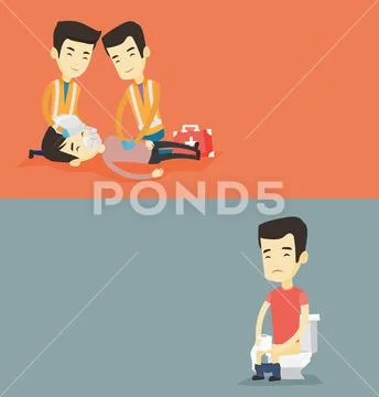 Two medical banners with space for text. Stock Illustration