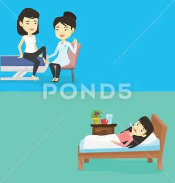 Two medical banners with space for text. Stock Illustration