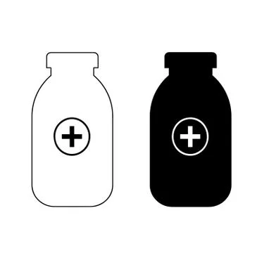 Two medical bottles vector Stock Illustration