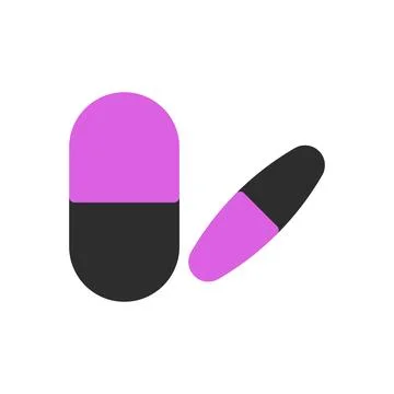 Two medicine capsules, one split, concept of medication, health, and treatmen 스톡 일러스트