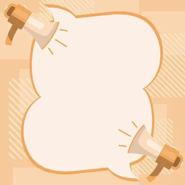 Two Megaphone Drawing With Conversation Bubble Showing Conversation. Bullhorn Stock Illustration