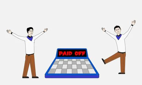 Two men are playing a game and one of them is about to pay off Stock Illustration