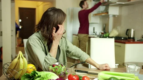 Two men are preparing for lunch Stock Footage 160630398