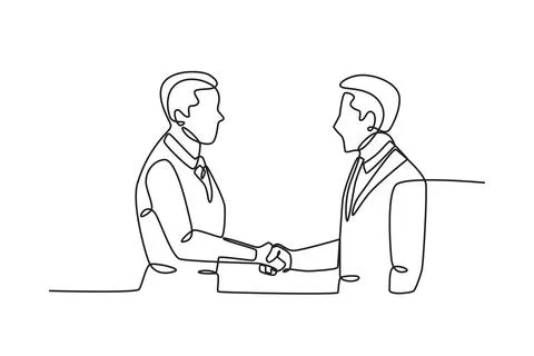 Two men are thinking about business Stock Illustration