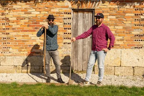 Two men with beards Stock Photos