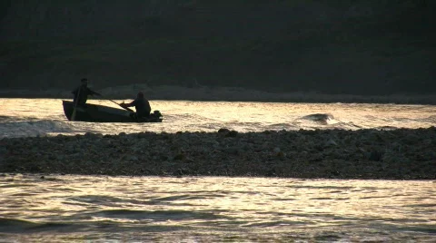 Two men in a boat Stock Footage 513565
