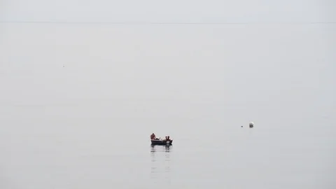 Two men on the boat Stock Footage 82601426