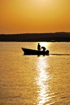 Two men in a boat Stock Photos
