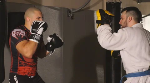 Two men Boxing in the gym Stock Footage 62174360
