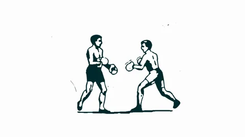 Two men boxing  - loop Stock Footage 38319574