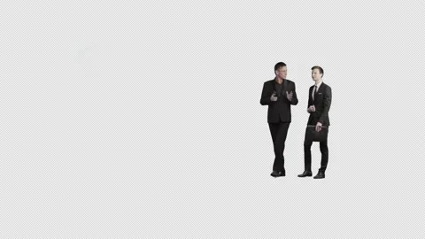 Two men in business clothes are walking and discussing. Perspective view Stock Footage 171035467